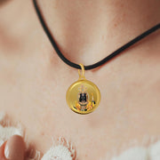 Diviniti 24K Gold Plated Ram Lalla & Ram Mandir Pendant For Men, Women & Kids| 28 MM Double Sided Stylish Pendant Necklace For Girls| Divine God Pendant For Birthday Gift, Anniversary Gift