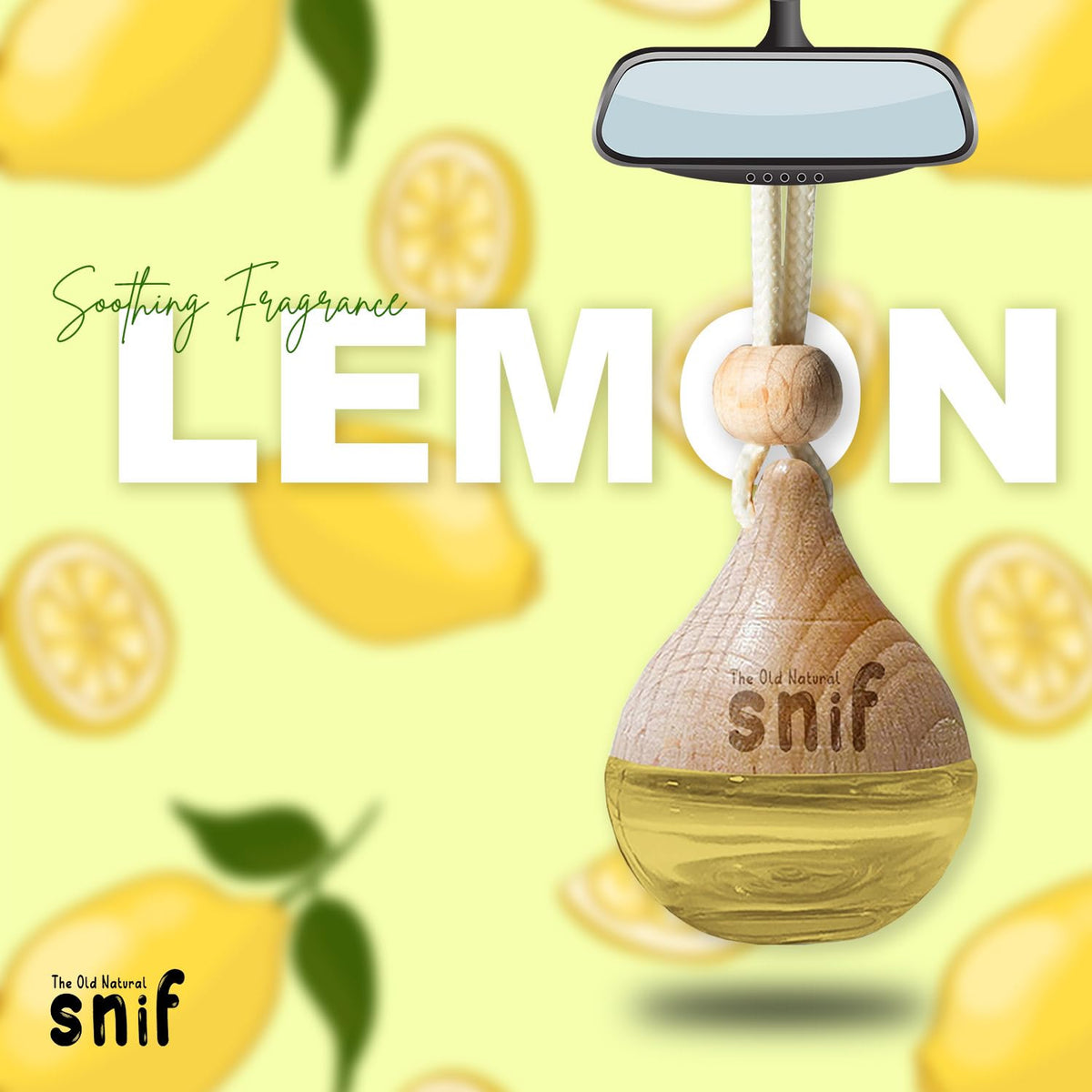 The Old Natural Snif Car Perfume With Essential Oils | Car Perfumes Diffuser With 15ml Refill Pack | Car Fresheners Long Lasting | Car Air Freshener (Pack Of 1, 20ml) (Lemon Grass)