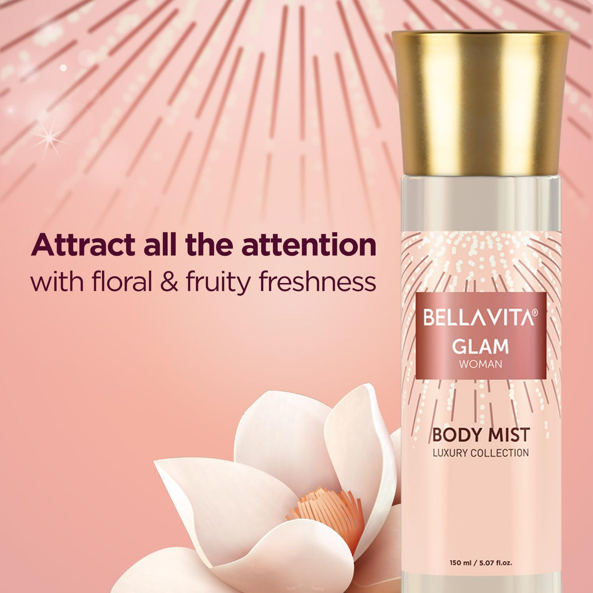 Bella Vita Luxury Senorita & Glam | Long Lasting 2x150ml Perfume Body Spray Mist for Woman | with Refreshing Floral, Woody and Fruity Fragrance of Jasmine