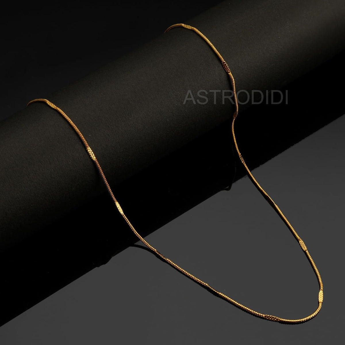 ASTRODIDI Gold Plated Chain | 24 Inch Stylish Light Weighted Golden Brass Neck Chain For Girls Women Men Boys (CHAIN-BALA-02)