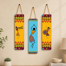 Artvibes African Warli Art Wooden Decoration Item Set of 3