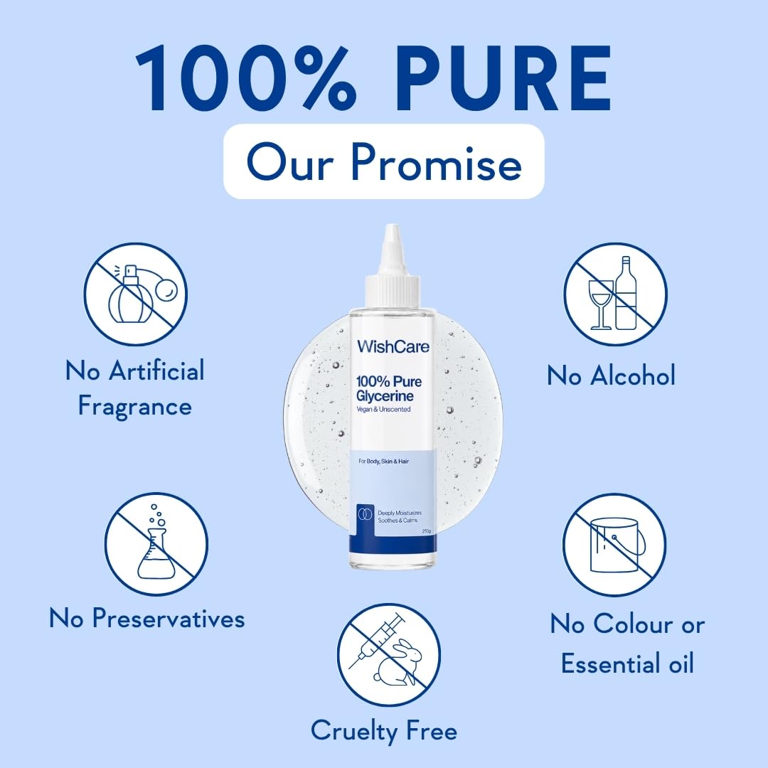WishCare Unscented Glycerine Gel For Skin Care | 100% Pure & Vegan | 250gm