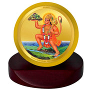 DIVINITI 24K Gold Plated Religious Car Dashboard Frame | Premium God Idol Frame for Car, Home Mandir & Office Table | Spiritual Gift, Decorative Showpiece | Lord Hanuman