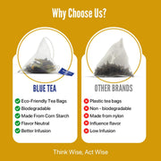 BLUE TEA - Chamomile Lavender Tea - 18 Tea Bags - Plant Based | SLEEP TEA | Herbal Tea - Caffeine Free - Flower Based - Non-Bitter | Premium Tin Pack