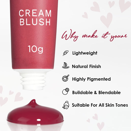 INSIGHT Super Stay Cream Blush | Natural Finish | Highly Pigmented | Lightweight Formula - (Apricot Jelly) 10g