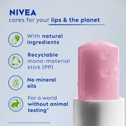 NIVEA Soft Rose Shine 4.8g Lip Balm|24 H Melt in Moisture Formula|Natural Oils|Glossy Finish,4.8 g (Pack of 1)