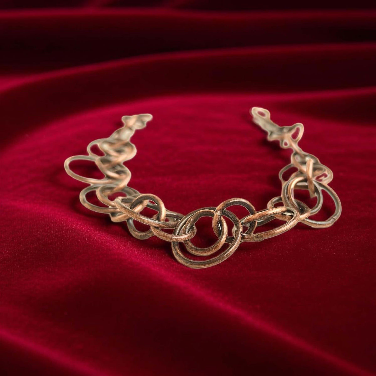 SHINDE EXPORTS Pure Copper Link Chain Bracelet Unisex S Hook 8.5 Inch