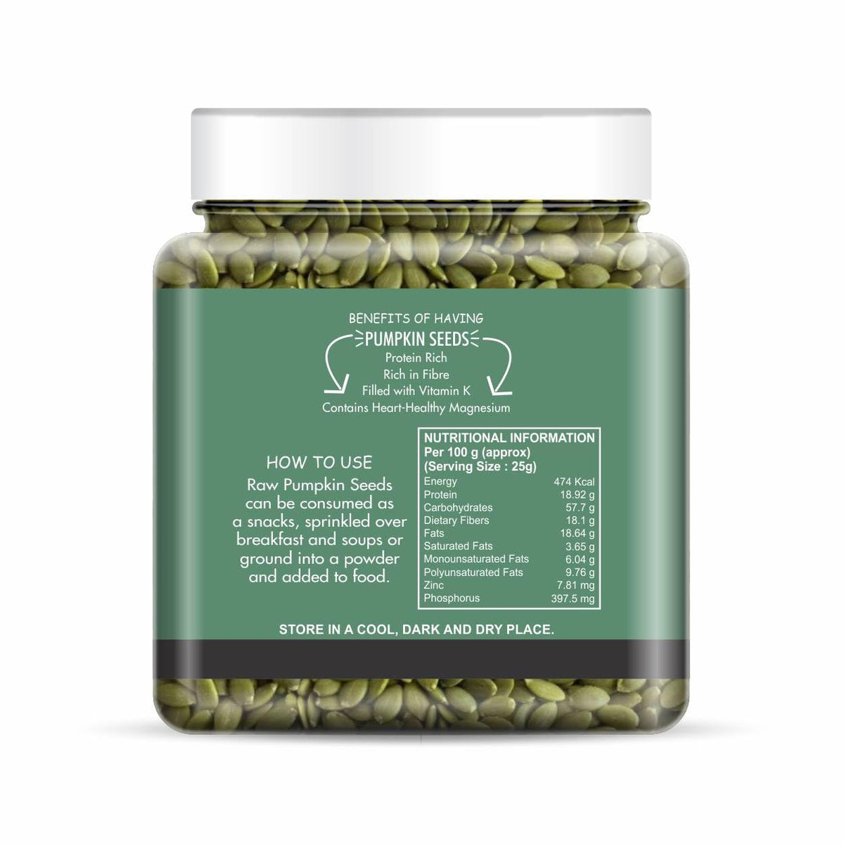NatureVit Pumpkin Seeds 250 Gram | Raw & Unsalted | Protein Rich Super Seeds for Eating | Immunity Booster Snack | Ideal for Weight Loss & Healthy Heart
