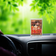 DIVINITI 24K Gold Plated Religious Car Dashboard Frame | Premium God Idol Frame for Car, Home Mandir & Office Table | Spiritual Gift, Decorative Showpiece | Mata Ka Darbar