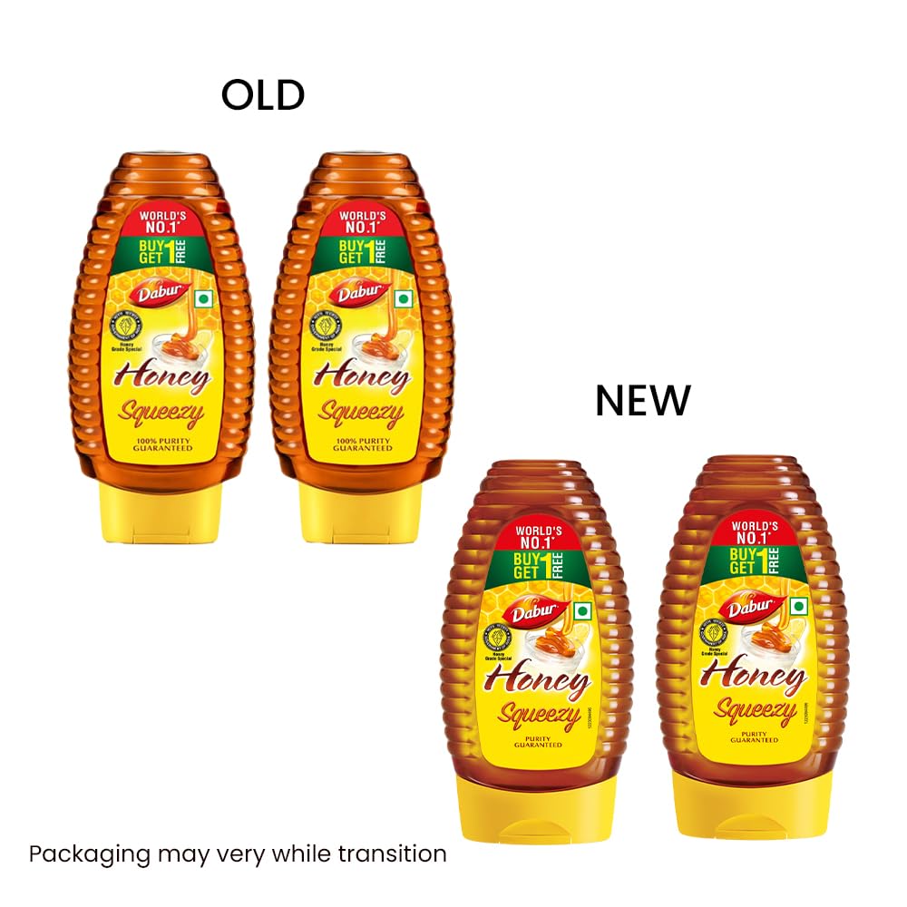 Dabur Honey - 450g (225g x 2) | Pure | World's No.1 Honey Brand with No Sugar Adulteration | For Fitness & Health | Natural Immunity Booster | Rich in Antioxidants & Minerals