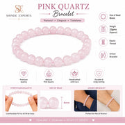 SHINDE EXPORTS Natural Pink Quartz Gemstone Bracelet for men and women