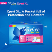 Stayfree Secure Xpert XL Sanitary Pads for Women | 290 mm | 40 Pads | Longer & Wider Pads for Heavy Flow | Air Soft Cover | Helps Prevent Skin Irritation | Fits in Pocket | Gel Lock Pockets for Instant & Deep Absorption | Dermatologically Tested