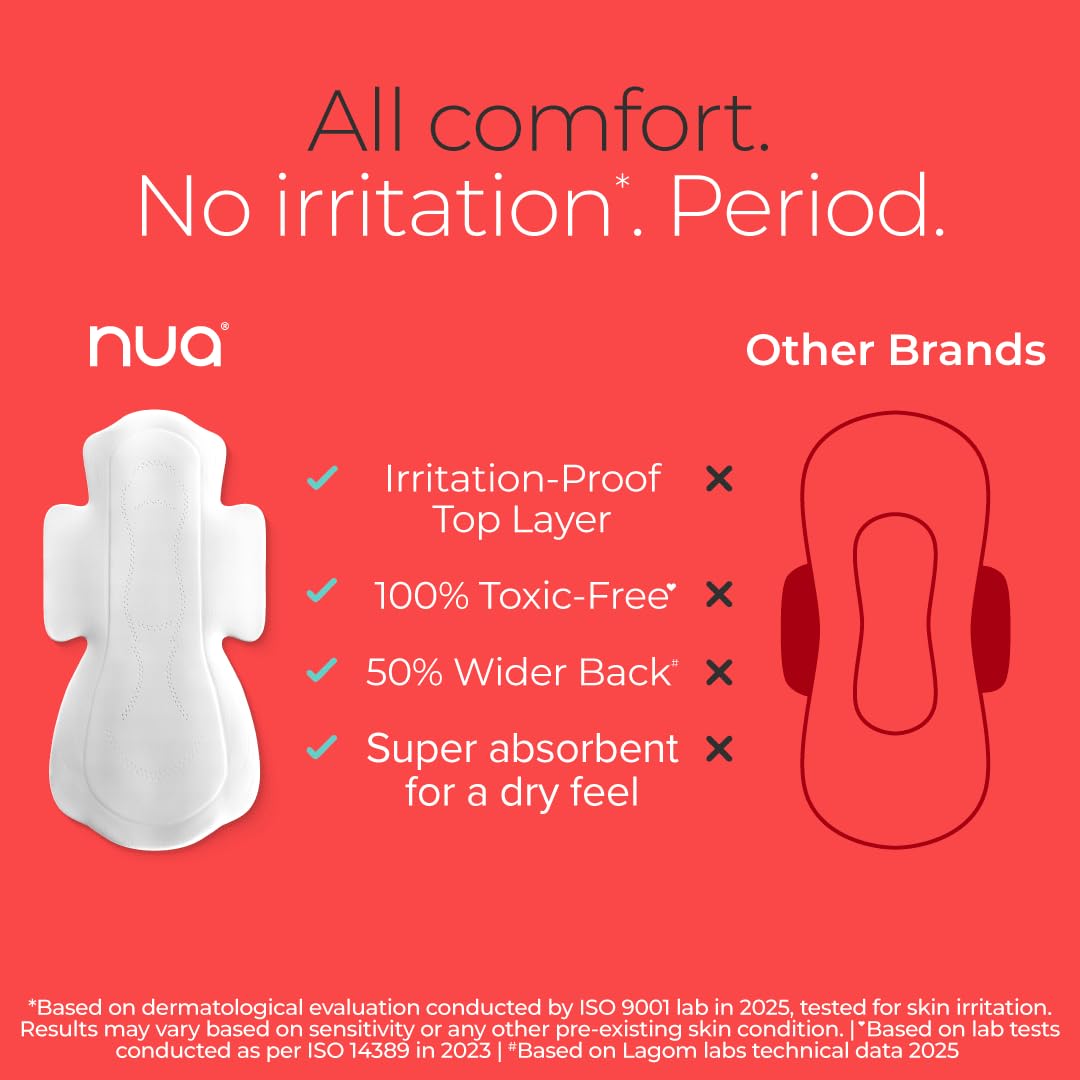 Nua Ultra Safe| 30 Medium Flow -XL | SUPER SAVER PACK | Leakproof & Toxic Free Sanitary Pad (Pack of 30)