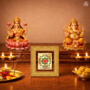 DIVINITI 24K Gold-Plated Durga Yantra Frame | Sacred Maa Durga Yantra for Protection, Strength & Positivity | Home, Office & Pooja Decor | Premium Gift Box | 12 x 11 CM