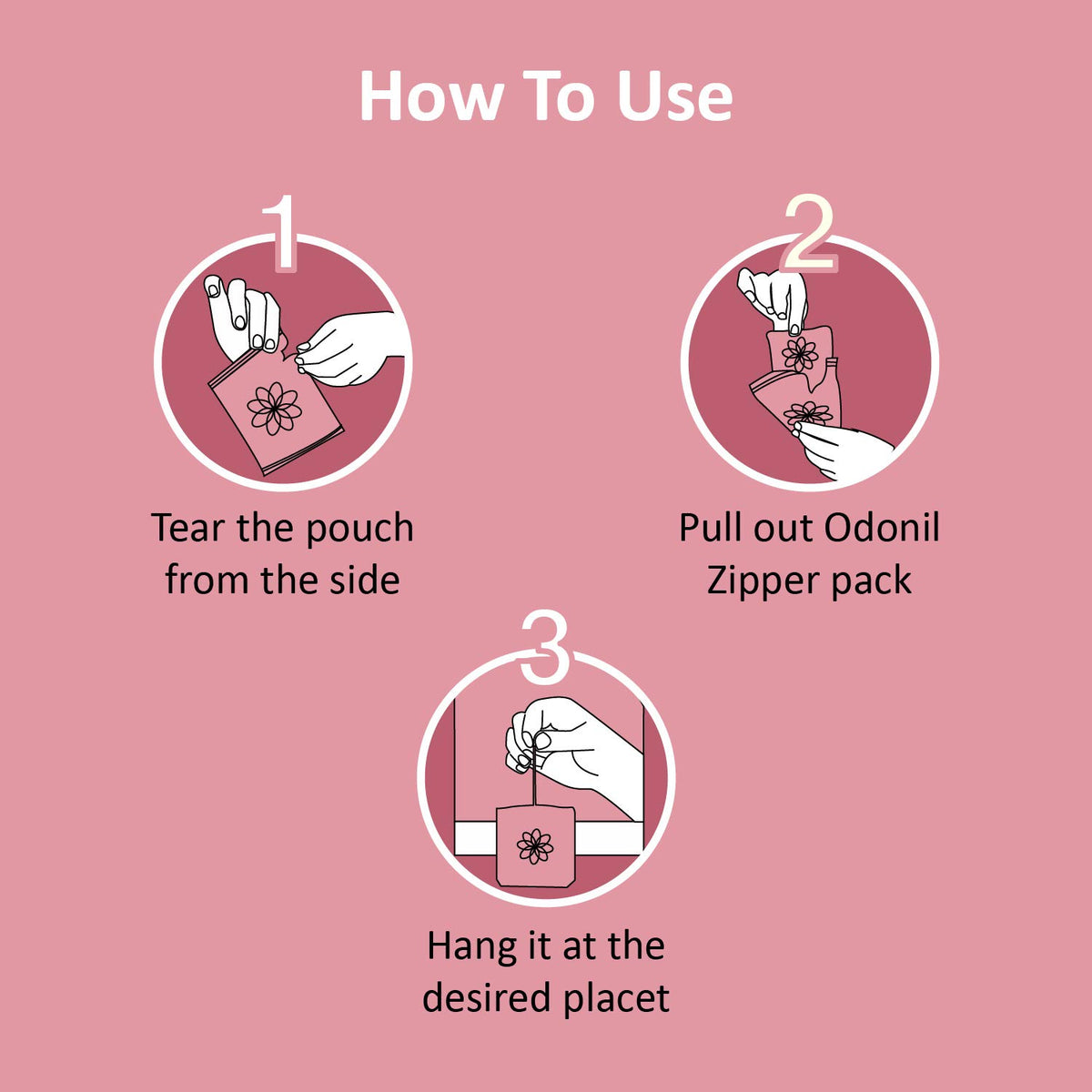 Odonil Bathroom Air Freshener Zipper Mix -30gm (10gm*3, Citrus, Jasmine,Lavender)