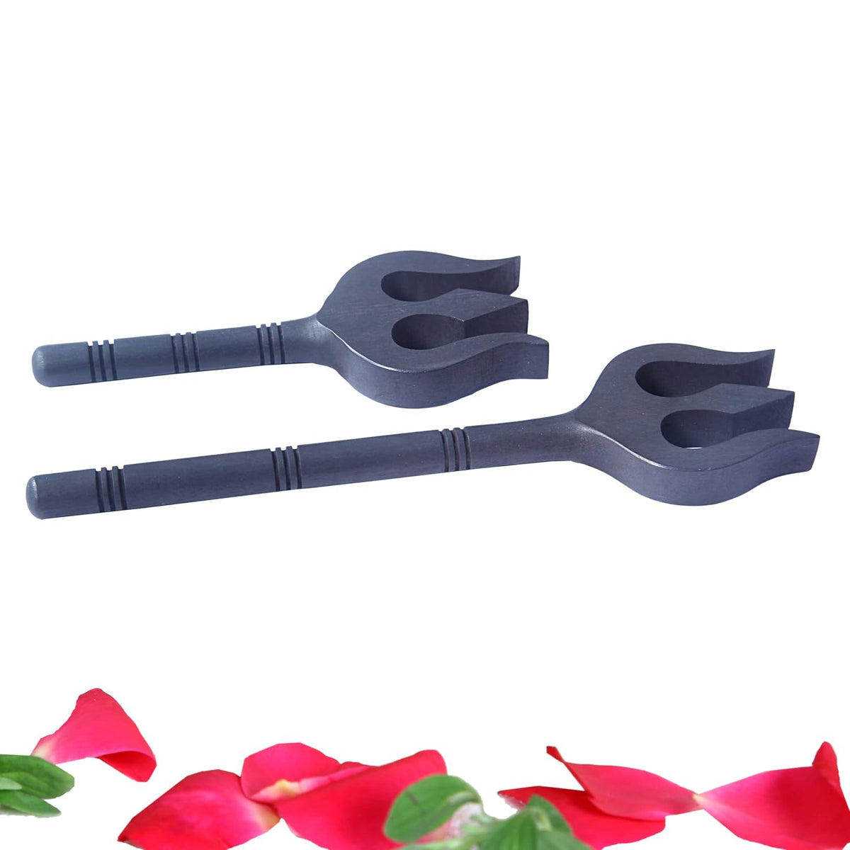 Aalayam Selveer Karungali Soolam Original 9 Inches Height | Karungali Trishul Natural Black 1 Piece