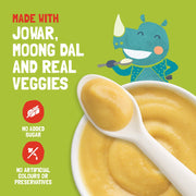 Slurrp Farm No Added Sugar Instant Moong Dal Khichdi for Little Ones | No Salt, No Milk | Healthy Cereals for Kids with Real Vegetables | Great for Travel | Easy to digest, 200g