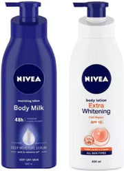 NIVEA Body Milk & Whitening, 2 x 400 ml (800 ml)