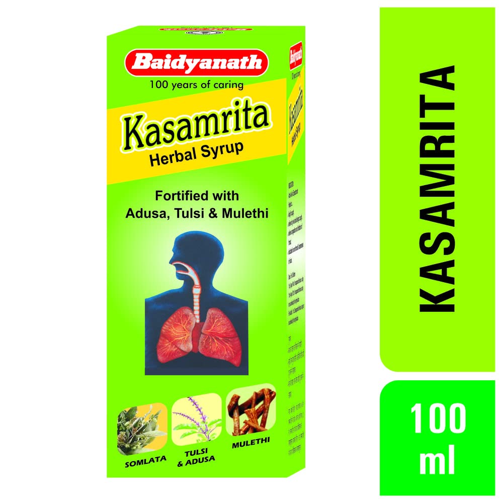 Baidyanath Asli Ayurved Kasamrit Herbal I Ayurvedic Tonic For Cough And Cold I 100ml (Pack of 3)