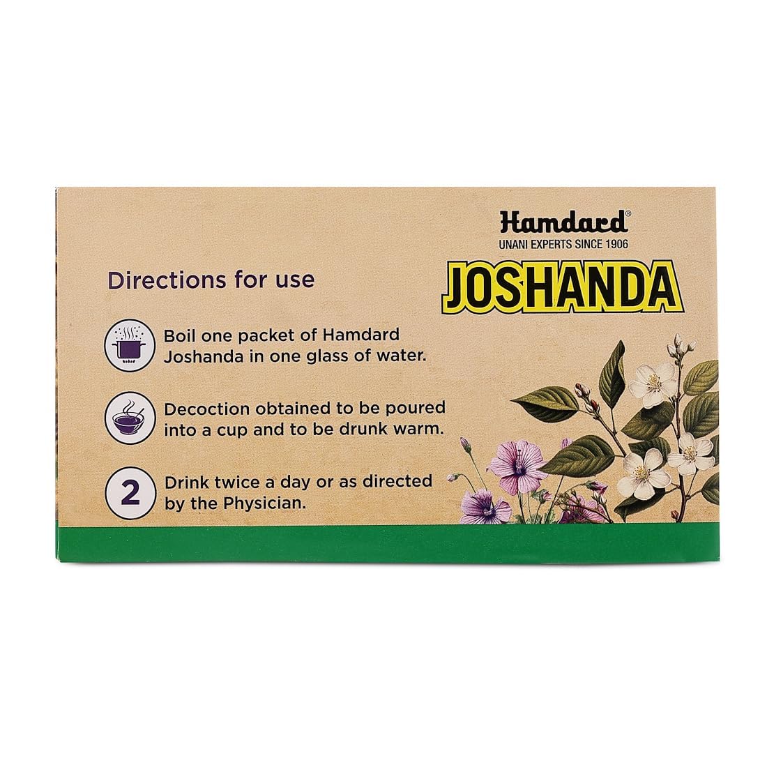 Hamdard Joshanda Herbal Remedy | Helps Manage Inflammation and Soothes Throat Discomfort | Helps Ease Cold and Cough Symptoms | All Natural | 10 Sachets