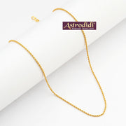 ASTRODIDI Gold Plated Chain | 24 Inch Stylish Light Weighted Golden Brass Neck Chain For Girls Women Men Boys (CHAIN-BALA-24)