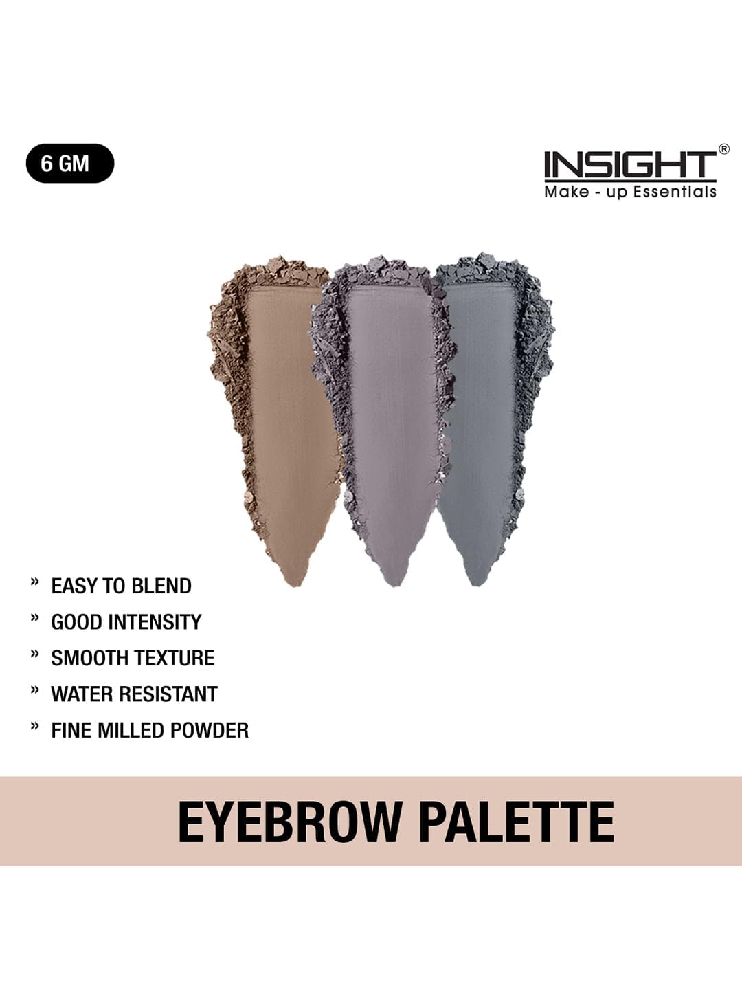 INSIGHT Eyebrow Palette | Smooth Texture | Water Resistant | Good Intensity|Buildable Color |Easy To Blend |Fine Milled Powder|Multicolor-6g