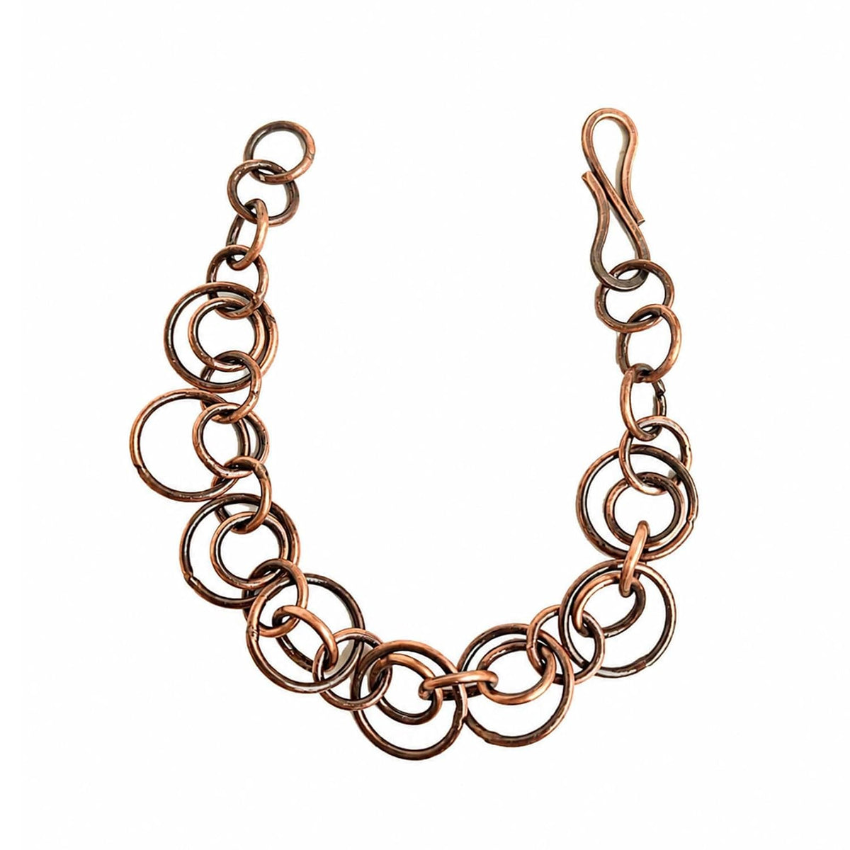 SHINDE EXPORTS Pure Copper Link Chain Bracelet Unisex S Hook 8.5 Inch