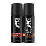 Beardo Whisky Smoke & Bourbon Perfume Body Spray (Set of 2) Spicy, Woody Oudh Deo for Men Long Lasting |Date night Deodorant for Men | Fresh Scent | Valentines day gift for husband | Gift for boyfriend | Gift for Men