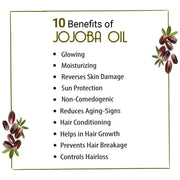 KEYA SETH AROMATHERAPY Jojoba Oil for Face, Body & Hair – Moisturizing, Anti-Aging, Sunburn Care, Hair Growth with Flavonoids, Vitamin A & E 100ml