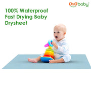 OYO Baby Instadry Anti-Piling Fleece Extra Absorbent Quick Dry Sheet for New Born Babies, Bed Protector Mattress, Reusable Waterproof Baby Cot Sheet for Toddler Infant, Large Size 140x100cm, Blue