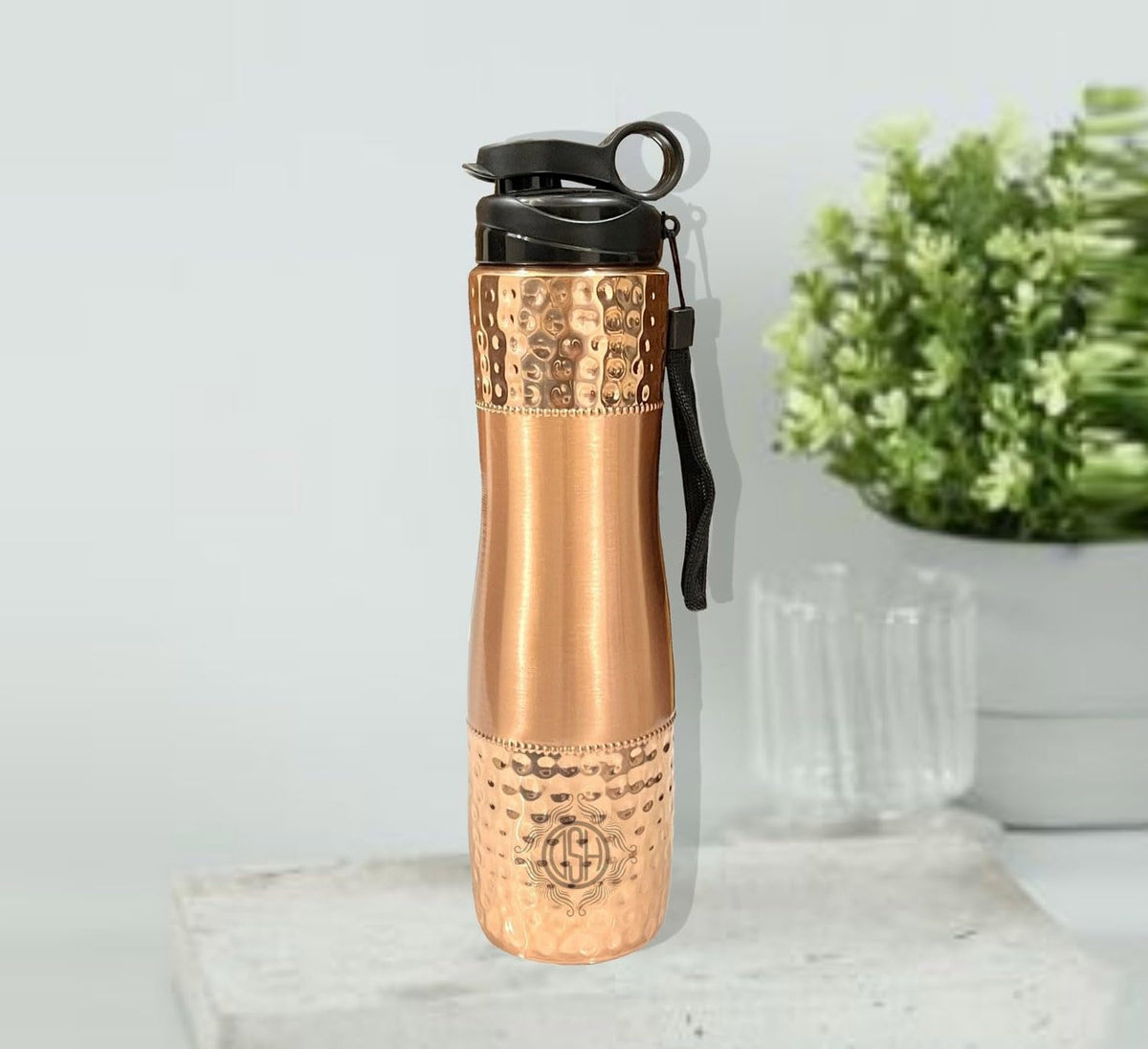 DSH Copper Sipper Bottle Joint Less Leak Proof Pure Copper Water Bottle 700 ML