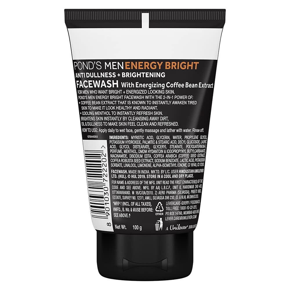 POND's Light Cream Moisturiser 100Ml& Men's Energy Bright Anti-Dullness Facewash With Coffee Bean, 100 G