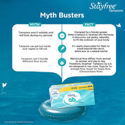 Stayfree Tampons by OB| Normal flow|20 piece| Dynamic Fit Technology| Rashfree| No skin irritation| Upto 100% leakage protection| Silk touch technology| Stain free