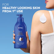 NIVEA Cocoa Nourish Body Lotion for Men & Women with Cocoa Butter, Hyaluronic Acid & Vitamin E Moisturizer for Dry Skin, Deep Nourish Serum Body Cream 72H Moisturiser, Non Greasy Face Cream 600ml