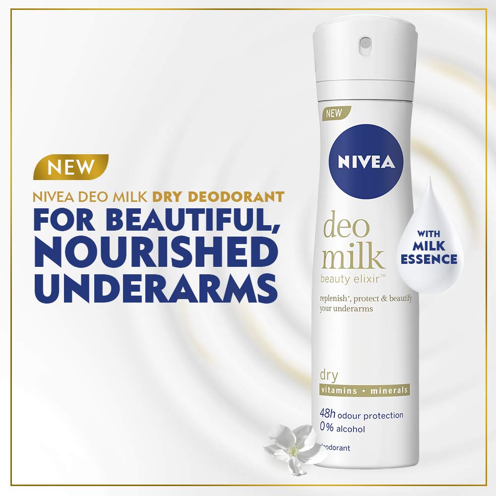 NIVEA Spray Deodorant For Women, Deo Milk Dry, 150 Ml