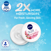 NIVEA Soft Berry Blossom, Light Moisturizer for Face, Hand & Body, Instant Hydration Non-Greasy Cream with Vitamin E & Jojoba Oil, 200 ml
