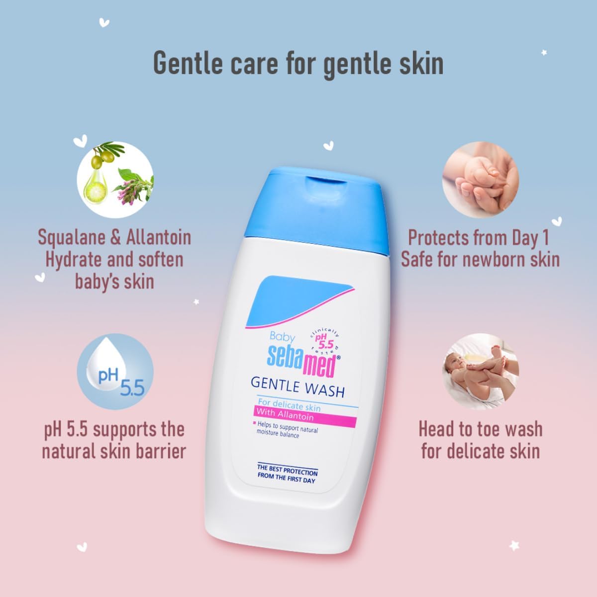 Sebamed Baby Gentle Wash | pH 5.5 | Baby Body Wash | Soap Free | Tear Free | 200ml