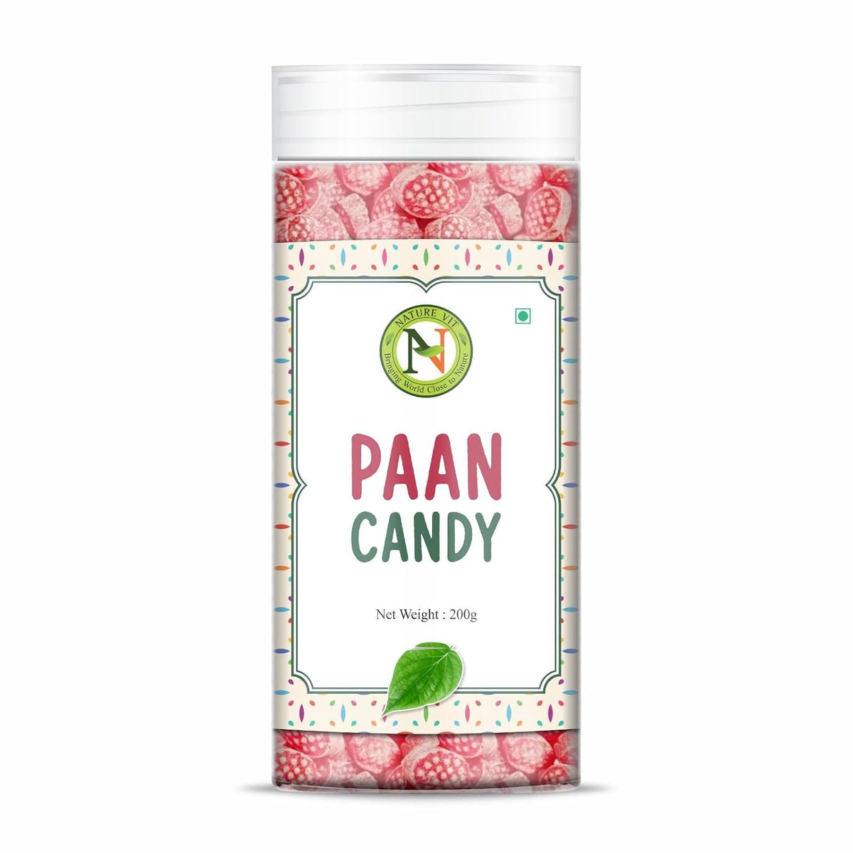 NatureVit Paan Flavour Candy, 200g | Meetha Paan Goli for Mouth Freshener | Sweet Aromatic Digestive Treat | Vegetarian
