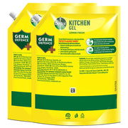 Dettol Lemon Fresh Dishwash liquid and Kitchen Gel | Cuts Tough Grease | Remove germs | 1500ml, (Refill Pack) (Pack of 2)