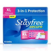 Stayfree Secure Xpert XL Sanitary Pads 6s | Longer & Wider Pads for Heavy Flow