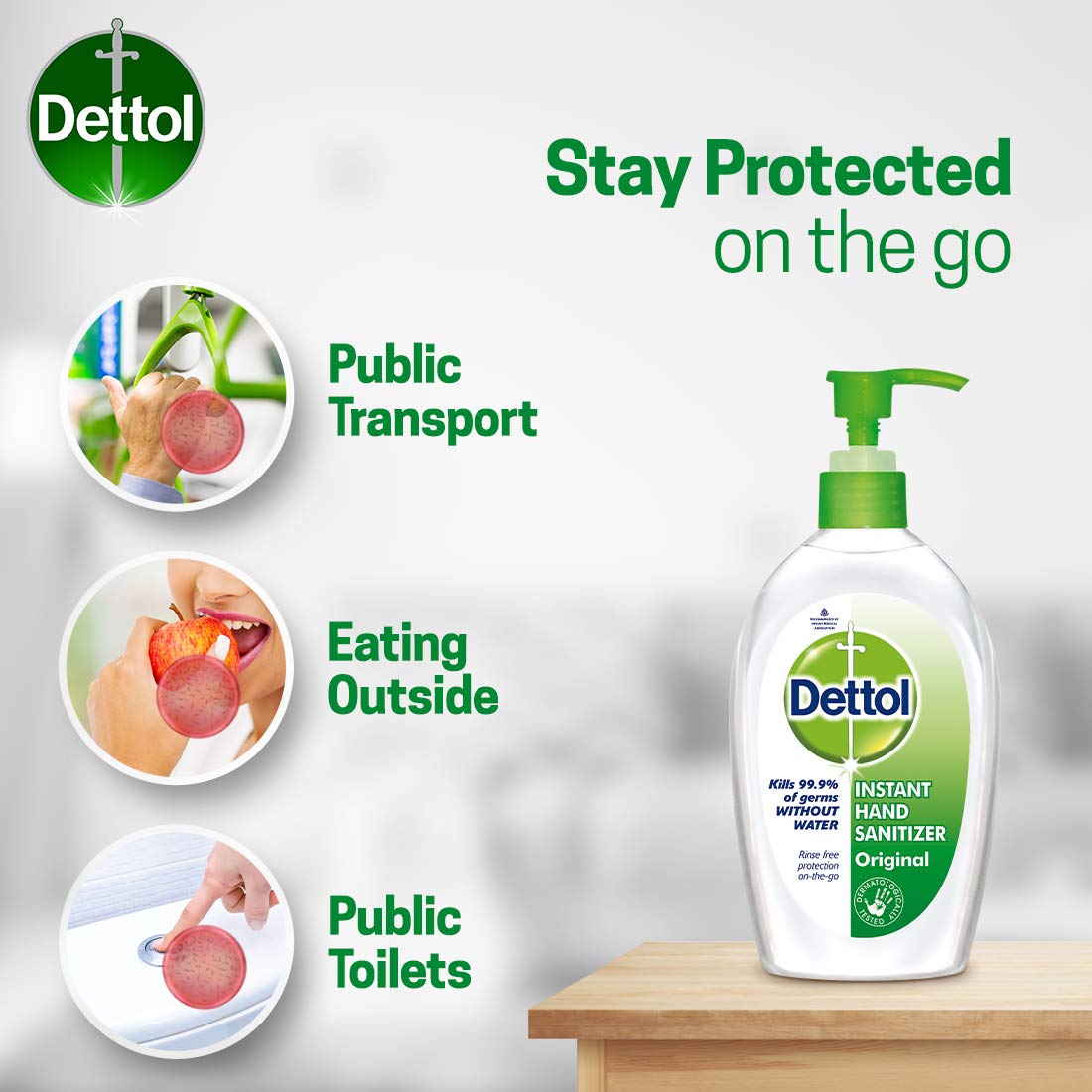 Dettol Alcohol based Hand Sanitizer, Original, 200ml, Pack of 3