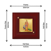 DIVINITI Lord Murugan 24K Gold Plated MDF Photo Frame|Premium Religious Table Top Frame for Home, Office & Prayer Room|Luxury Spiritual Gift Item for Housewarming, Festive Gifting|10 x 10 CM