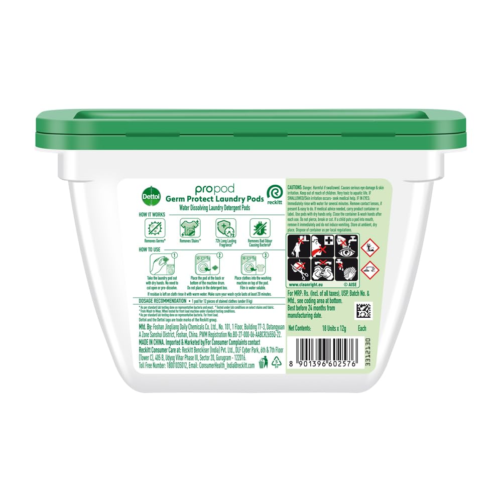 Dettol 4 in 1 Laundry Detergent Pods 18pcs