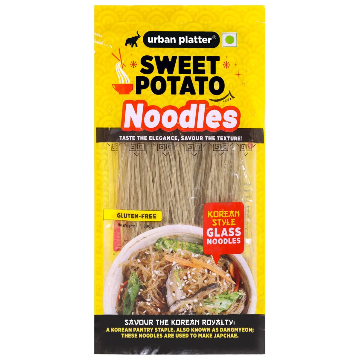 urban platter Sweet Potato Noodles (Dangmyeon, 300g (Korean Style Japchae Noodles|Glass Noodles|Additive Free|Gluten Free))