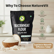 NatureVit Buckwheat, 400g | Kuttu Ka Atta | Gluten-Free Millet for Fasting, Cooking & Healthy Recipes | High in Fiber & Protein | Ideal for Navratri & Vrat | Freshly Packed