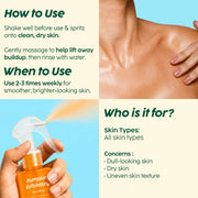 PLIX Pumpkin Enzyme Body Exfoliating Spray with Kojic Acid & PHA for Smooth, Bright & Refined Skin | 200ml