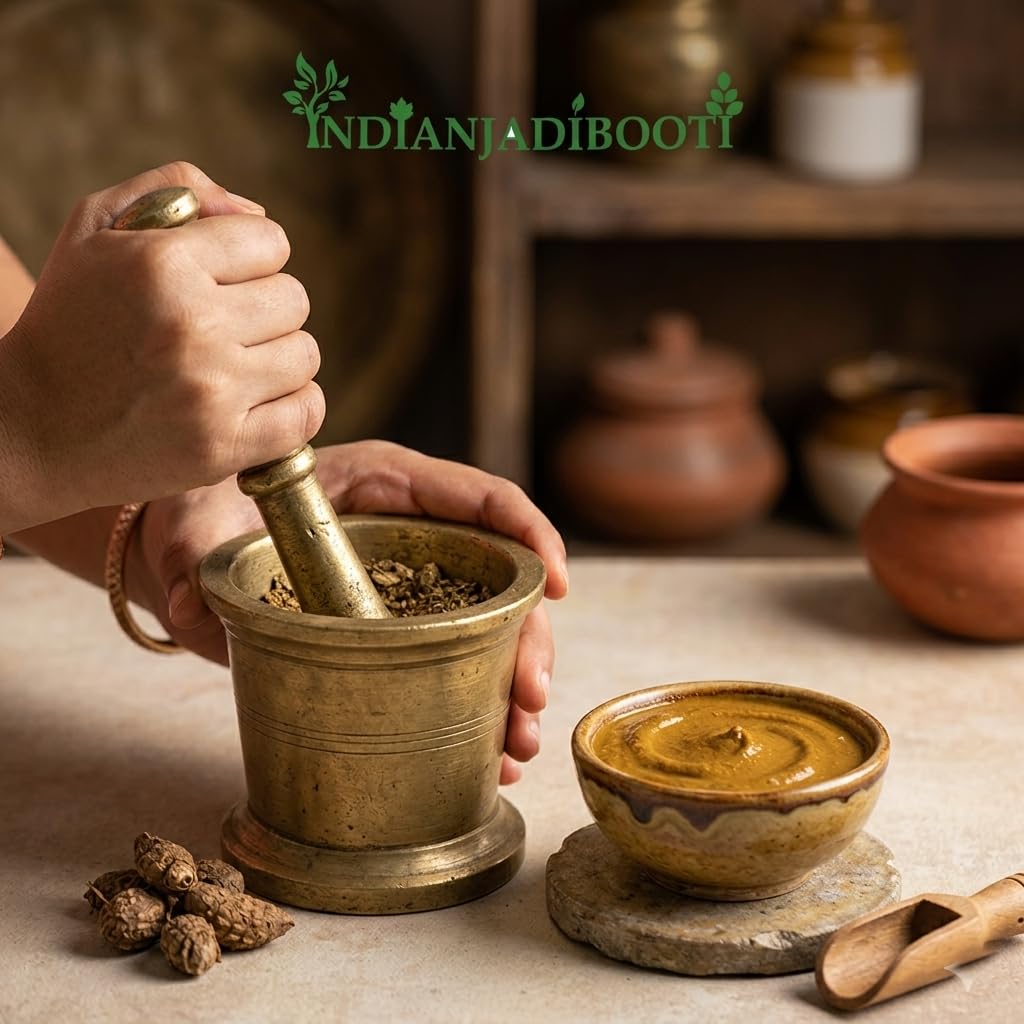 IndianJadiBooti Nagarmotha Whole (100g) - Mustak Rhizome (Cyperus Rotundus) - Nut Sedge/Tunga Gaddalu - Natural Aromatic Herb for Digestion, Hair Care, Skin Ubtan & Women's Wellness - Raw