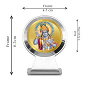 DIVINITI 24K Gold Plated Religious Car Dashboard Frame | Premium God Idol Frame for Car, Home Mandir & Office Table | Spiritual Gift, Decorative Showpiece | Vishnu Ji