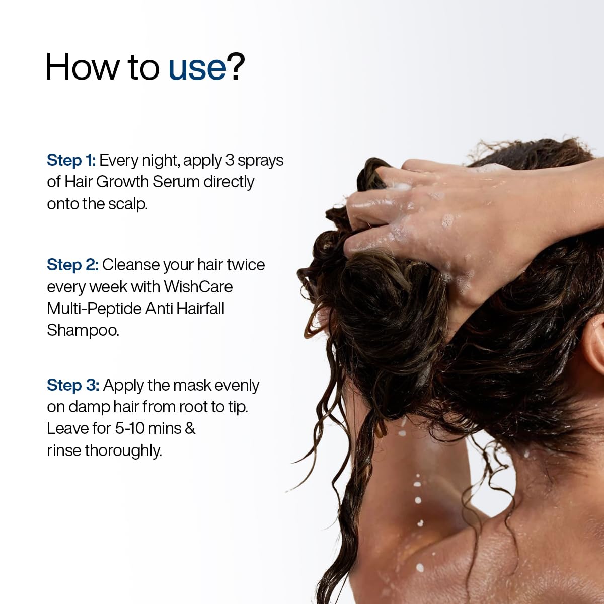 WishCare Complete Hair Growth & Anti Hairfall Combo | Hair Growth Serum + Anti Hair Fall Shampoo + Multi Peptide Rice Water Hair Mask | For Strong, Thick & Healthy Hair | Men & Women