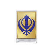 DIVINITI 24K Gold Plated Religious Car Dashboard Frame | Premium God Idol Frame for Car, Home Mandir & Office Table | Spiritual Gift, Decorative Showpiece | Khanda Sahib